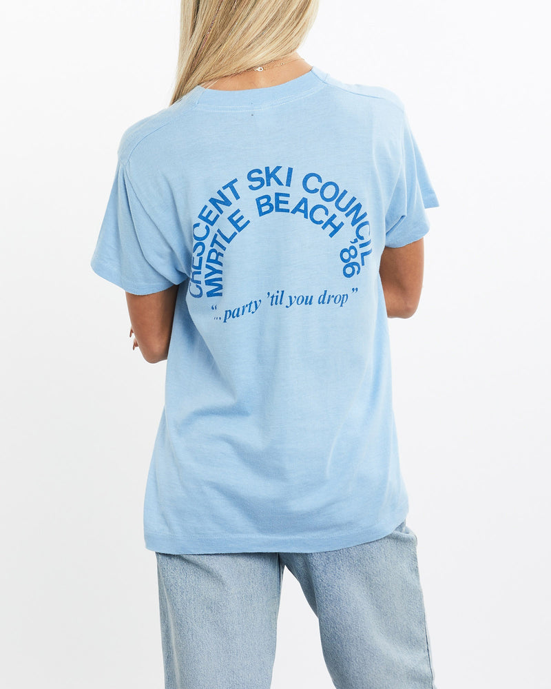 Vintage, 80s, Myrtle, Beach, Ski, Patrol, Tee, The Real Deal, size extra small, colour Blue, newtown, sydney, australia, thrift store, opshop, preloved, secondhand, sustainable, retro, antique, 70s, 80s, 90s, 2000s, 00s, fashion, clothing, streetwear, trendy, garment, style, boutique, store, shop, archive, sale, cheap, best, top, T-Shirts