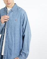 Vintage, Polo, Ralph, Lauren, Denim, Button, Up, Shirt, The Real Deal, size extra large, colour Blue, newtown, sydney, australia, thrift store, opshop, preloved, secondhand, sustainable, retro, antique, 70s, 80s, 90s, 2000s, 00s, fashion, clothing, streetwear, trendy, garment, style, boutique, store, shop, archive, sale, cheap, best, top, Shirts