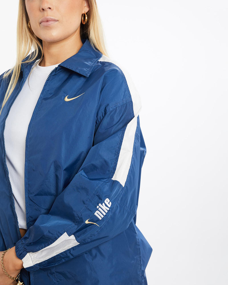 Vintage, 90s, Nike, Windbreaker, Jacket, The Real Deal, size medium, colour Navy, newtown, sydney, australia, thrift store, opshop, preloved, secondhand, sustainable, retro, antique, 70s, 80s, 90s, 2000s, 00s, fashion, clothing, streetwear, trendy, garment, style, boutique, store, shop, archive, sale, cheap, best, top, Jackets