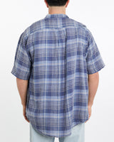 Vintage, 90s, Nautica, Short, Sleeve, Button, Up, Shirt, The Real Deal, size double extra large, colour Blue, newtown, sydney, australia, thrift store, opshop, preloved, secondhand, sustainable, retro, antique, 70s, 80s, 90s, 2000s, 00s, fashion, clothing, streetwear, trendy, garment, style, boutique, store, shop, archive, sale, cheap, best, top, Shirts