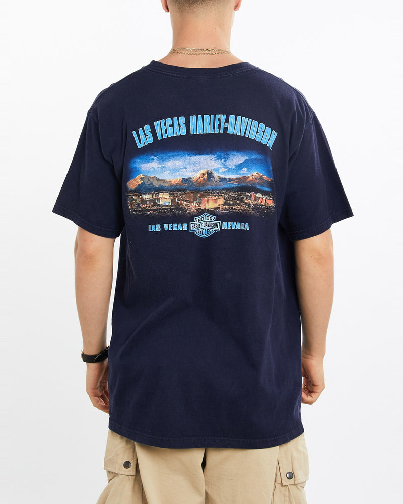 Vintage, Harley, Davidson, Tee, The Real Deal, size large, colour Navy, newtown, sydney, australia, thrift store, opshop, preloved, secondhand, sustainable, retro, antique, 70s, 80s, 90s, 2000s, 00s, fashion, clothing, streetwear, trendy, garment, style, boutique, store, shop, archive, sale, cheap, best, top, T-Shirts