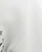 Vintage, 1995, MLB, Toronto, Blue, Jays, Sweatshirt, The Real Deal, size double extra small, colour White, newtown, sydney, australia, thrift store, opshop, preloved, secondhand, sustainable, retro, antique, 70s, 80s, 90s, 2000s, 00s, fashion, clothing, streetwear, trendy, garment, style, boutique, store, shop, archive, sale, cheap, best, top, Sweats and hoodies