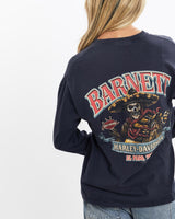 Vintage, Harley, Davidson, Long, Sleeve, Tee, The Real Deal, size small, colour Navy, newtown, sydney, australia, thrift store, opshop, preloved, secondhand, sustainable, retro, antique, 70s, 80s, 90s, 2000s, 00s, fashion, clothing, streetwear, trendy, garment, style, boutique, store, shop, archive, sale, cheap, best, top, T-Shirts