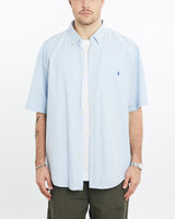 Vintage, 90s, Polo, Ralph, Lauren, Short, Sleeve, Button, Up, Shirt, The Real Deal, size extra large, colour Blue, newtown, sydney, australia, thrift store, opshop, preloved, secondhand, sustainable, retro, antique, 70s, 80s, 90s, 2000s, 00s, fashion, clothing, streetwear, trendy, garment, style, boutique, store, shop, archive, sale, cheap, best, top, Shirts