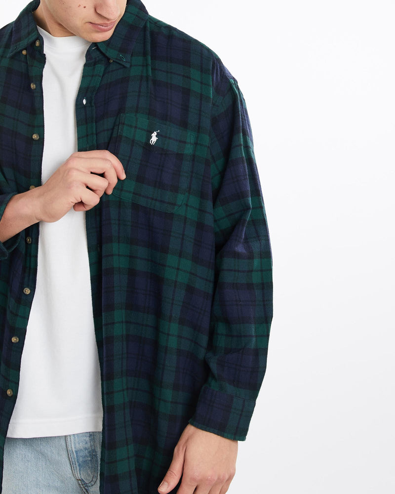 Vintage, 90s, Polo, Ralph, Lauren, Flannelette, Button, Up, Shirt, The Real Deal, size double extra large, colour Multicolour, newtown, sydney, australia, thrift store, opshop, preloved, secondhand, sustainable, retro, antique, 70s, 80s, 90s, 2000s, 00s, fashion, clothing, streetwear, trendy, garment, style, boutique, store, shop, archive, sale, cheap, best, top, Shirts