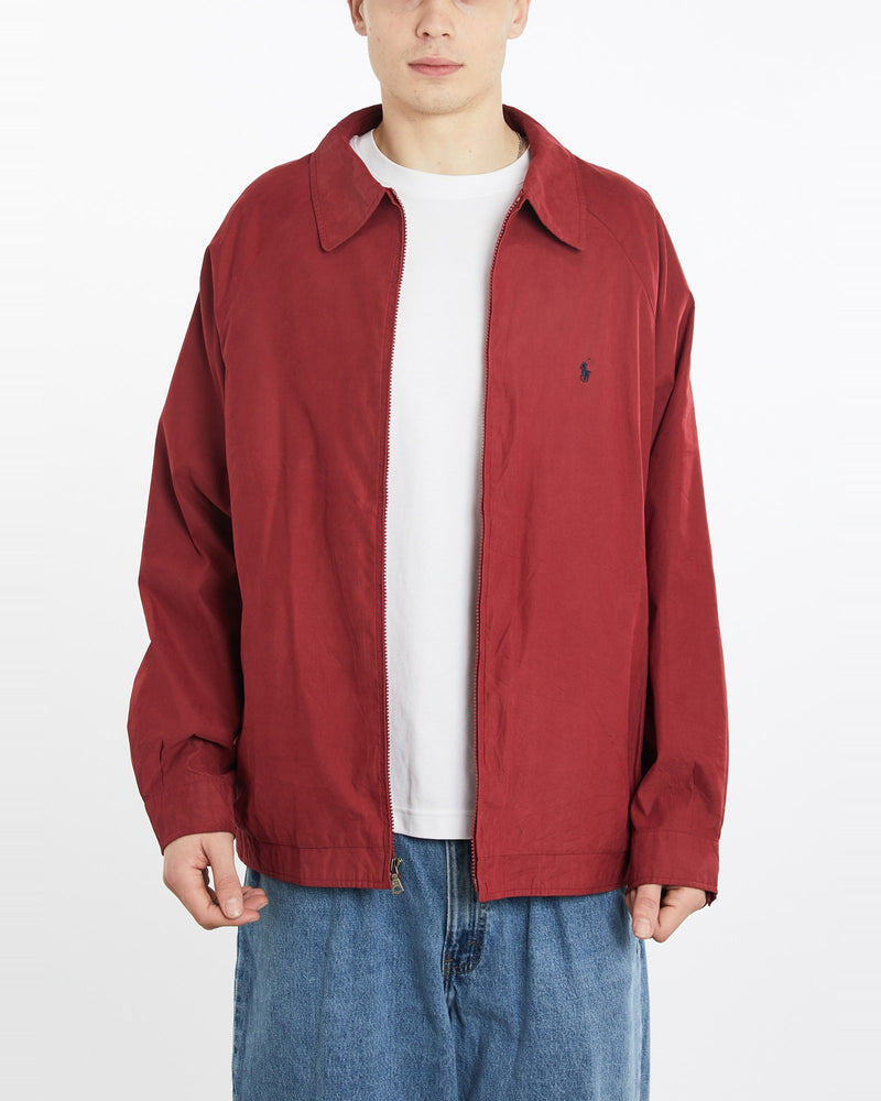 Vintage, 90s, Polo, Ralph, Lauren, Harrington, Jacket, The Real Deal, size extra large, colour Red, newtown, sydney, australia, thrift store, opshop, preloved, secondhand, sustainable, retro, antique, 70s, 80s, 90s, 2000s, 00s, fashion, clothing, streetwear, trendy, garment, style, boutique, store, shop, archive, sale, cheap, best, top, Jackets