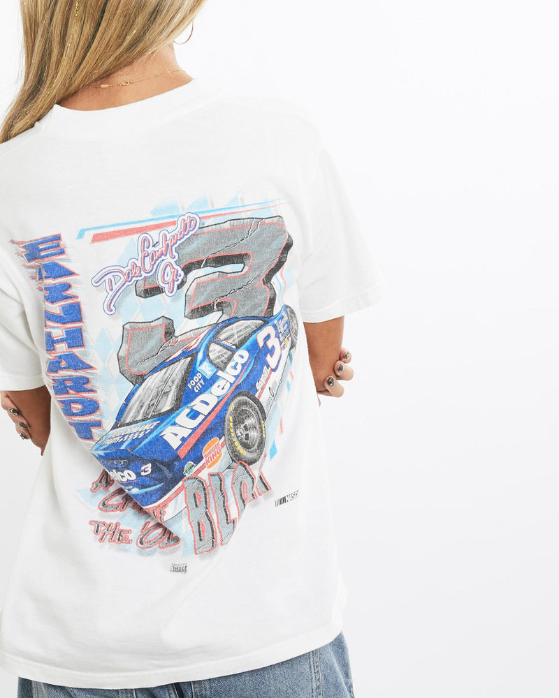 Vintage, Dale, Earnhardt, Jr., NASCAR, Racing, Tee, The Real Deal, size extra small, colour White, newtown, sydney, australia, thrift store, opshop, preloved, secondhand, sustainable, retro, antique, 70s, 80s, 90s, 2000s, 00s, fashion, clothing, streetwear, trendy, garment, style, boutique, store, shop, archive, sale, cheap, best, top, T-Shirts