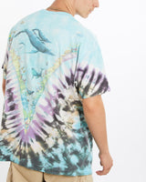 Vintage, 1990, Liquid, Blue, Wildlife, Tie, Dye, Tee, The Real Deal, size large, colour Blue, newtown, sydney, australia, thrift store, opshop, preloved, secondhand, sustainable, retro, antique, 70s, 80s, 90s, 2000s, 00s, fashion, clothing, streetwear, trendy, garment, style, boutique, store, shop, archive, sale, cheap, best, top, T-Shirts