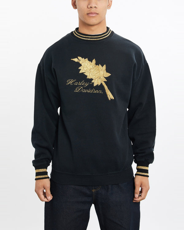 Vintage, 90s, Harley, Davidson, Sweatshirt, The Real Deal, size large, colour Black, newtown, sydney, australia, thrift store, opshop, preloved, secondhand, sustainable, retro, antique, 70s, 80s, 90s, 2000s, 00s, fashion, clothing, streetwear, trendy, garment, style, boutique, store, shop, archive, sale, cheap, best, top, Sweats and hoodies