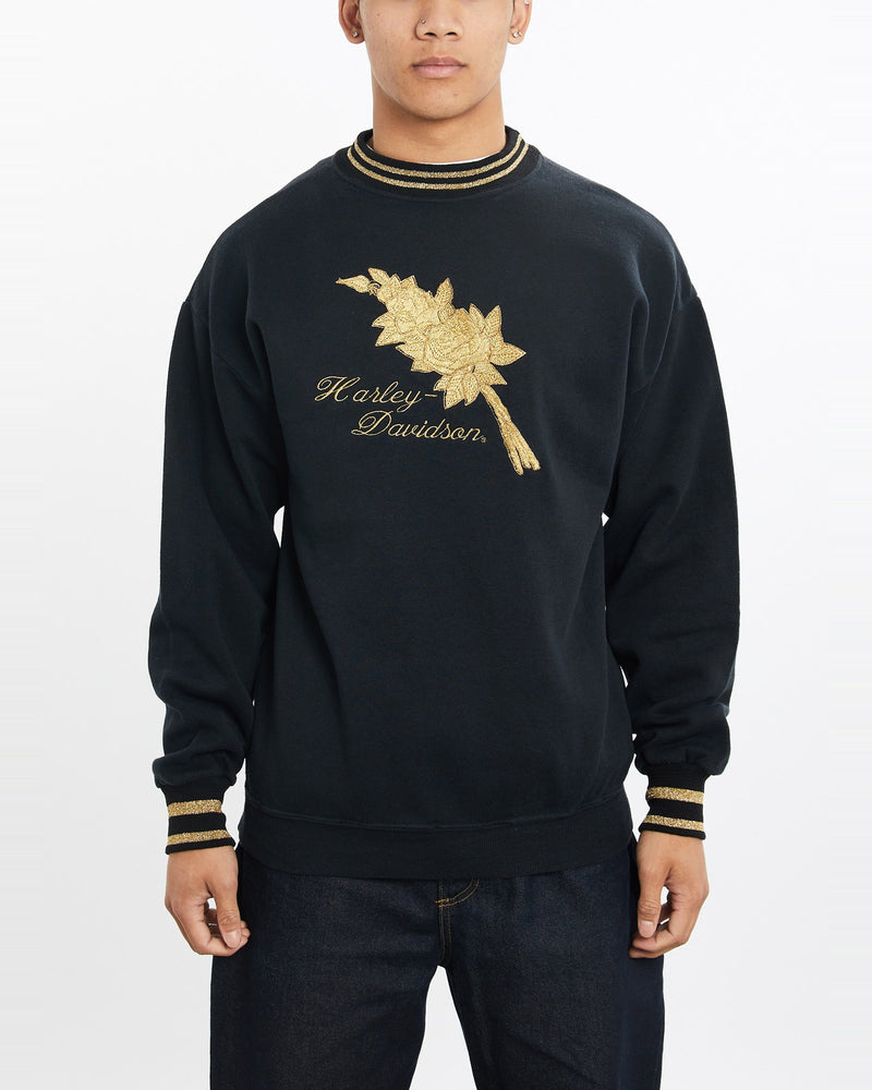 Vintage, 90s, Harley, Davidson, Sweatshirt, The Real Deal, size large, colour Black, newtown, sydney, australia, thrift store, opshop, preloved, secondhand, sustainable, retro, antique, 70s, 80s, 90s, 2000s, 00s, fashion, clothing, streetwear, trendy, garment, style, boutique, store, shop, archive, sale, cheap, best, top, Sweats and hoodies