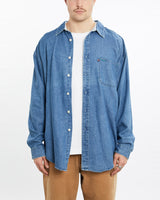 Vintage, 90s, Tommy, Hilfiger, Jeans, Denim, Button, Up, Shirt, The Real Deal, size extra large, colour Blue, newtown, sydney, australia, thrift store, opshop, preloved, secondhand, sustainable, retro, antique, 70s, 80s, 90s, 2000s, 00s, fashion, clothing, streetwear, trendy, garment, style, boutique, store, shop, archive, sale, cheap, best, top, Shirts