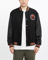 Vintage, NBA, New, York, Knicks, Varsity, Jacket, The Real Deal, size extra large, colour Black, newtown, sydney, australia, thrift store, opshop, preloved, secondhand, sustainable, retro, antique, 70s, 80s, 90s, 2000s, 00s, fashion, clothing, streetwear, trendy, garment, style, boutique, store, shop, archive, sale, cheap, best, top, Jackets
