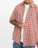 Vintage, Timberland, Short, Sleeve, Button, Up, Shirt, The Real Deal, size double extra large, colour Red, newtown, sydney, australia, thrift store, opshop, preloved, secondhand, sustainable, retro, antique, 70s, 80s, 90s, 2000s, 00s, fashion, clothing, streetwear, trendy, garment, style, boutique, store, shop, archive, sale, cheap, best, top, Shirts