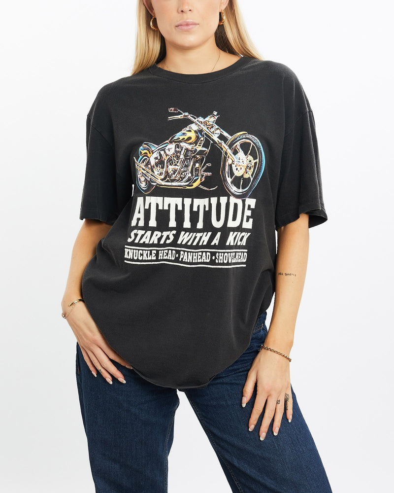 Vintage, 90s, Motorcycle, Tee, The Real Deal, size medium, colour Black, newtown, sydney, australia, thrift store, opshop, preloved, secondhand, sustainable, retro, antique, 70s, 80s, 90s, 2000s, 00s, fashion, clothing, streetwear, trendy, garment, style, boutique, store, shop, archive, sale, cheap, best, top, T-Shirts