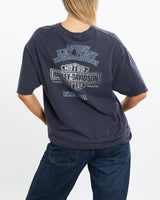 Vintage, Harley, Davidson, Tee, The Real Deal, size medium, colour Navy, newtown, sydney, australia, thrift store, opshop, preloved, secondhand, sustainable, retro, antique, 70s, 80s, 90s, 2000s, 00s, fashion, clothing, streetwear, trendy, garment, style, boutique, store, shop, archive, sale, cheap, best, top, T-Shirts