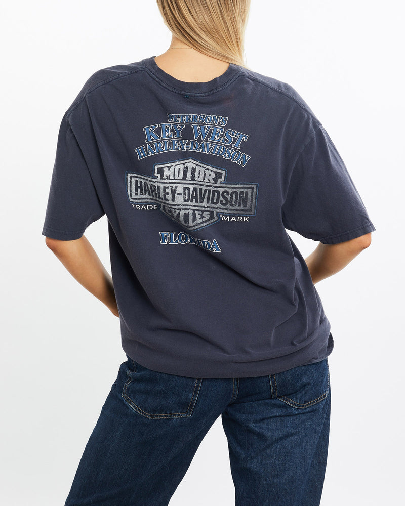 Vintage, Harley, Davidson, Tee, The Real Deal, size medium, colour Navy, newtown, sydney, australia, thrift store, opshop, preloved, secondhand, sustainable, retro, antique, 70s, 80s, 90s, 2000s, 00s, fashion, clothing, streetwear, trendy, garment, style, boutique, store, shop, archive, sale, cheap, best, top, T-Shirts