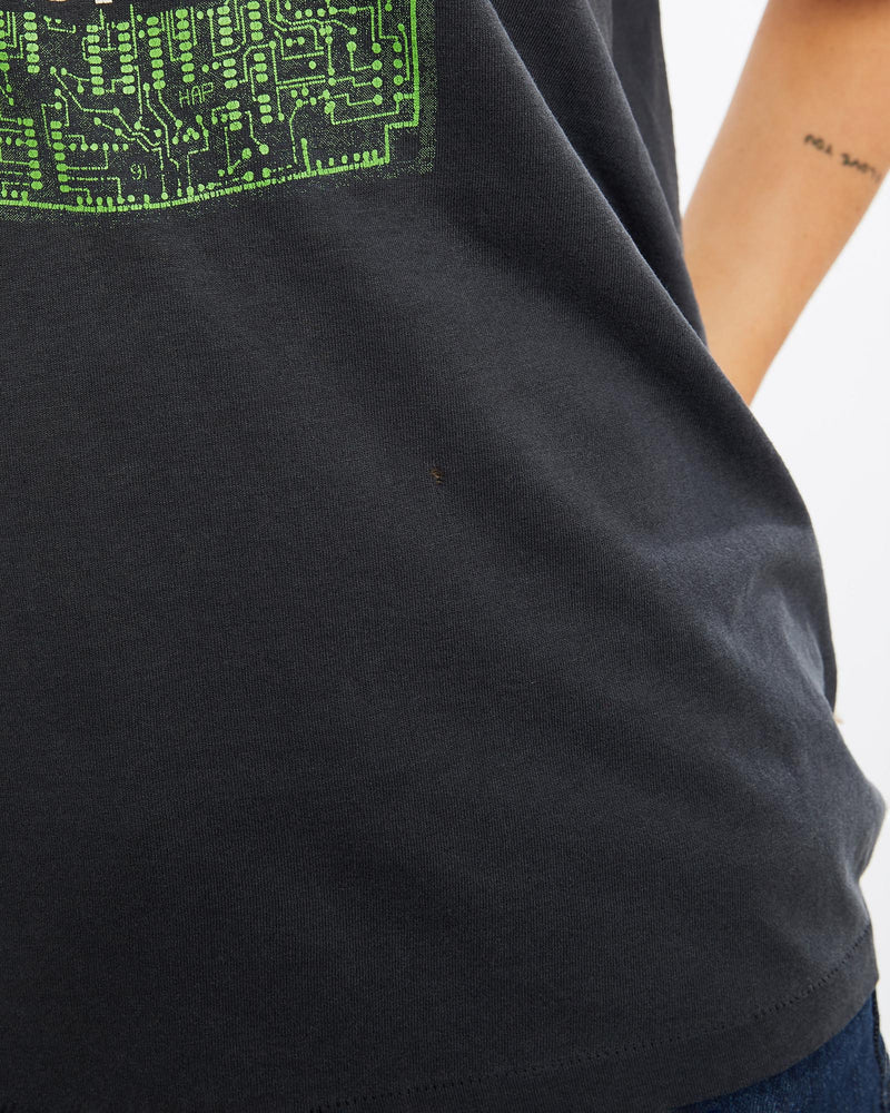 Vintage, 80s, Lincoln, Circuit, Boards, Tech, Tee, The Real Deal, size small, colour Black, newtown, sydney, australia, thrift store, opshop, preloved, secondhand, sustainable, retro, antique, 70s, 80s, 90s, 2000s, 00s, fashion, clothing, streetwear, trendy, garment, style, boutique, store, shop, archive, sale, cheap, best, top, T-Shirts