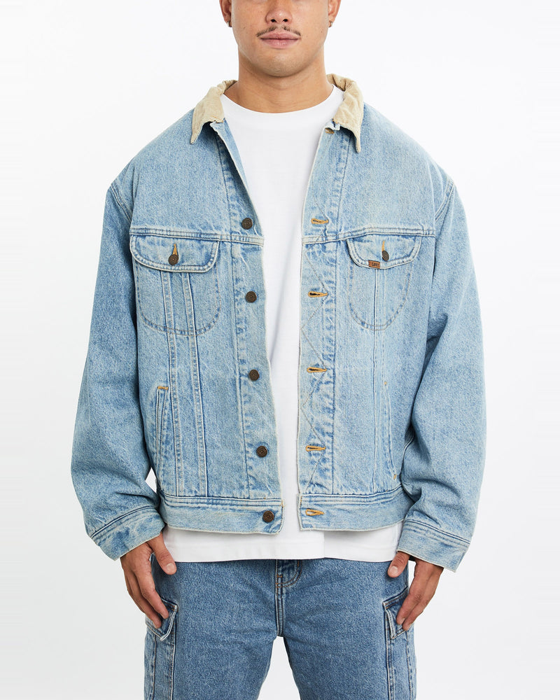 Vintage, 90s, Lee, Blanket, Lined, Denim, Jacket, The Real Deal, size double extra large, colour Blue, newtown, sydney, australia, thrift store, opshop, preloved, secondhand, sustainable, retro, antique, 70s, 80s, 90s, 2000s, 00s, fashion, clothing, streetwear, trendy, garment, style, boutique, store, shop, archive, sale, cheap, best, top, Jackets