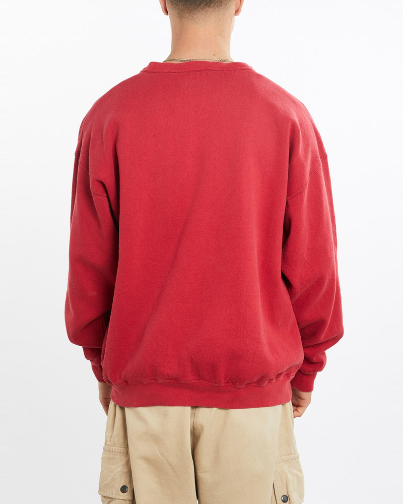 Vintage, 90s, Adidas, Sweatshirt, The Real Deal, size large, colour Burgundy, newtown, sydney, australia, thrift store, opshop, preloved, secondhand, sustainable, retro, antique, 70s, 80s, 90s, 2000s, 00s, fashion, clothing, streetwear, trendy, garment, style, boutique, store, shop, archive, sale, cheap, best, top, Sweats and hoodies