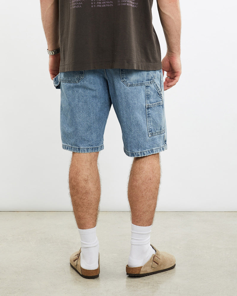 Vintage, Wrangler, Denim, Carpenter, Shorts, The Real Deal, size 32", colour Blue, newtown, sydney, australia, thrift store, opshop, preloved, secondhand, sustainable, retro, antique, 70s, 80s, 90s, 2000s, 00s, fashion, clothing, streetwear, trendy, garment, style, boutique, store, shop, archive, sale, cheap, best, top, Shorts