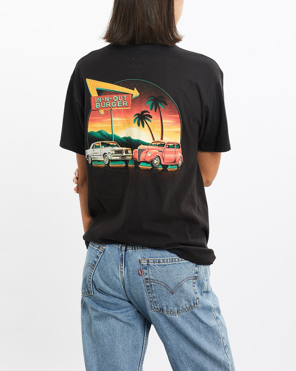 Vintage, In-N-Out, Burger, Tee, The Real Deal, size small, colour Black, newtown, sydney, australia, thrift store, opshop, preloved, secondhand, sustainable, retro, antique, 70s, 80s, 90s, 2000s, 00s, fashion, clothing, streetwear, trendy, garment, style, boutique, store, shop, archive, sale, cheap, best, top, T-Shirts