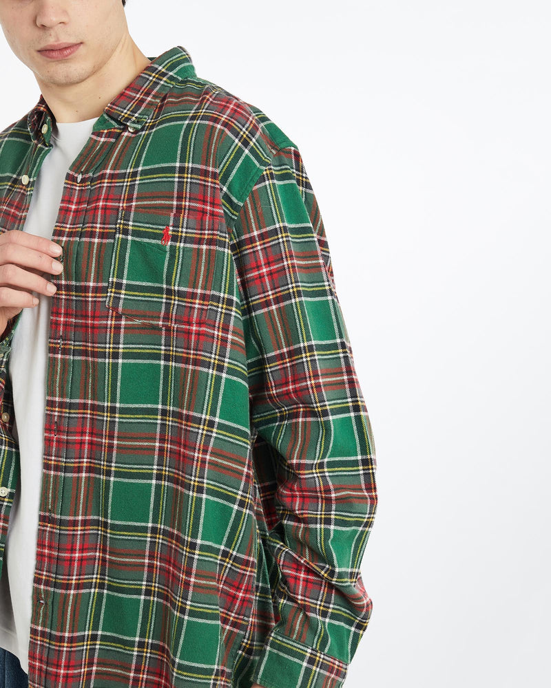 Vintage, 90s, Polo, Ralph, Lauren, Flannelette, Button, Up, Shirt, The Real Deal, size extra large, colour Multicolour, newtown, sydney, australia, thrift store, opshop, preloved, secondhand, sustainable, retro, antique, 70s, 80s, 90s, 2000s, 00s, fashion, clothing, streetwear, trendy, garment, style, boutique, store, shop, archive, sale, cheap, best, top, Shirts