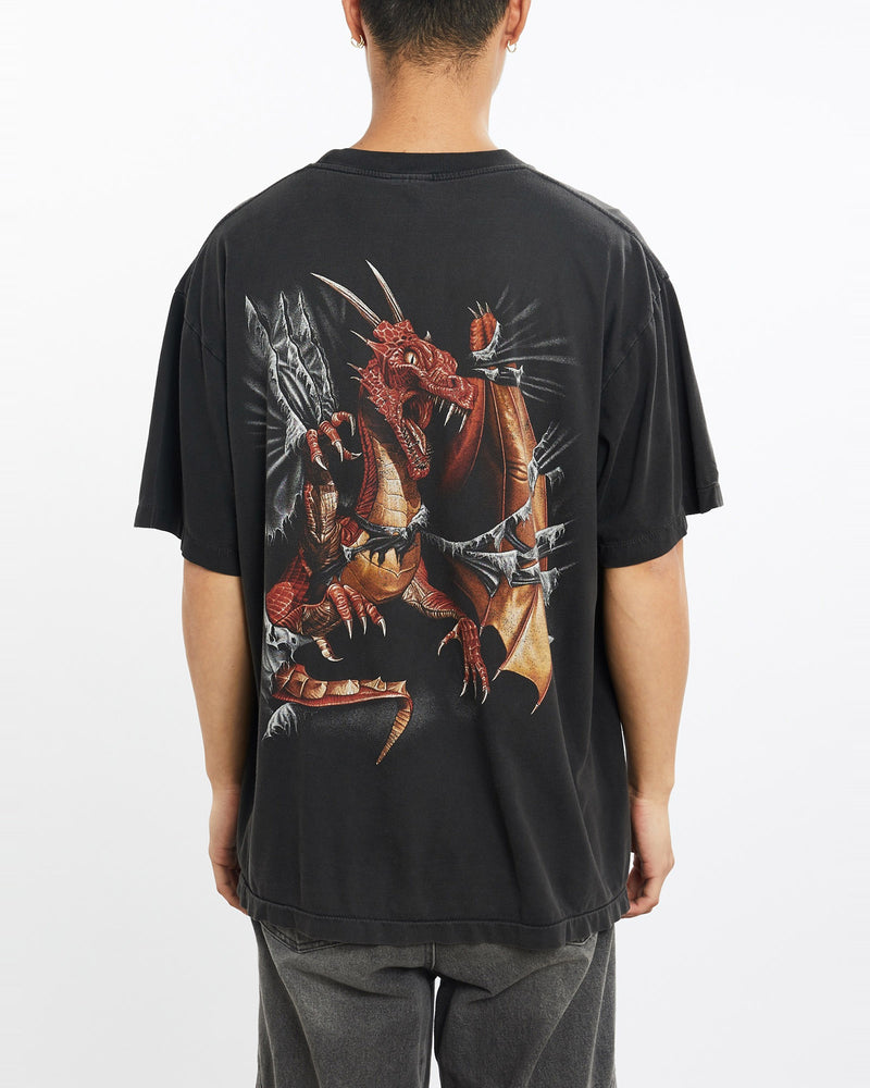 Vintage, 90s, Dragon, Tee, The Real Deal, size large, colour Black, newtown, sydney, australia, thrift store, opshop, preloved, secondhand, sustainable, retro, antique, 70s, 80s, 90s, 2000s, 00s, fashion, clothing, streetwear, trendy, garment, style, boutique, store, shop, archive, sale, cheap, best, top, T-Shirts