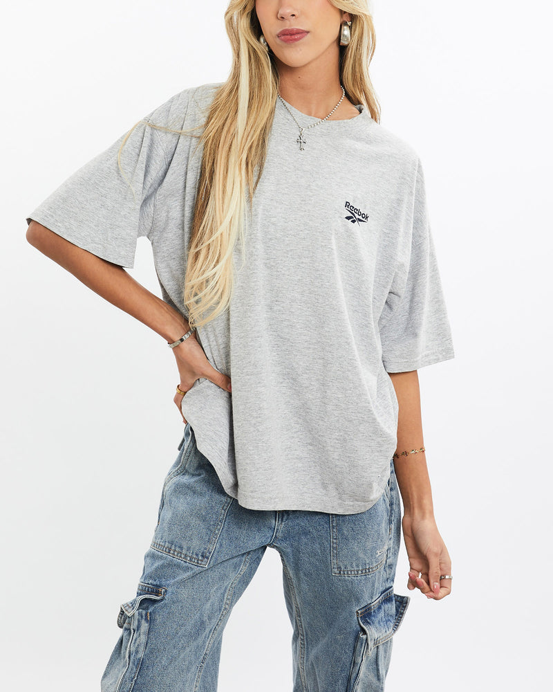 Vintage, Reebok, Tee, The Real Deal, size medium, colour Grey, newtown, sydney, australia, thrift store, opshop, preloved, secondhand, sustainable, retro, antique, 70s, 80s, 90s, 2000s, 00s, fashion, clothing, streetwear, trendy, garment, style, boutique, store, shop, archive, sale, cheap, best, top, T-Shirts