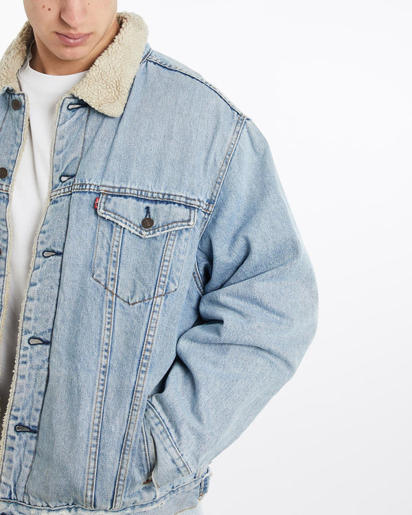 Vintage, Levi's, Sherpa, Lined, Denim, Jacket, The Real Deal, size double extra large, colour Blue, newtown, sydney, australia, thrift store, opshop, preloved, secondhand, sustainable, retro, antique, 70s, 80s, 90s, 2000s, 00s, fashion, clothing, streetwear, trendy, garment, style, boutique, store, shop, archive, sale, cheap, best, top, Jackets