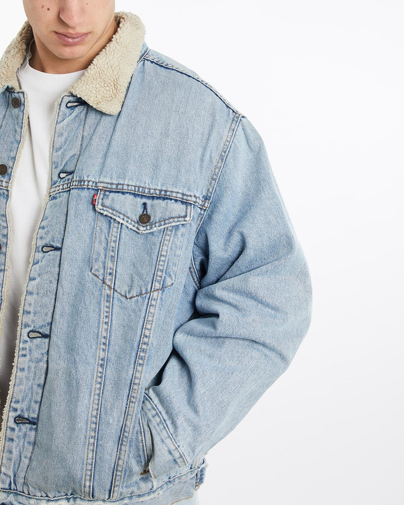 Vintage, Levi's, Sherpa, Lined, Denim, Jacket, The Real Deal, size double extra large, colour Blue, newtown, sydney, australia, thrift store, opshop, preloved, secondhand, sustainable, retro, antique, 70s, 80s, 90s, 2000s, 00s, fashion, clothing, streetwear, trendy, garment, style, boutique, store, shop, archive, sale, cheap, best, top, Jackets