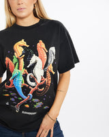 Vintage, 90s, Oklahoma, Aquarium, Seahorse, Wildlife, Tee, The Real Deal, size medium, colour Black, newtown, sydney, australia, thrift store, opshop, preloved, secondhand, sustainable, retro, antique, 70s, 80s, 90s, 2000s, 00s, fashion, clothing, streetwear, trendy, garment, style, boutique, store, shop, archive, sale, cheap, best, top, T-Shirts