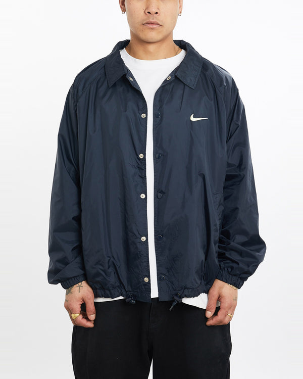 Vintage, 90s, Nike, Coaches, Jacket, The Real Deal, size extra large, colour Navy, newtown, sydney, australia, thrift store, opshop, preloved, secondhand, sustainable, retro, antique, 70s, 80s, 90s, 2000s, 00s, fashion, clothing, streetwear, trendy, garment, style, boutique, store, shop, archive, sale, cheap, best, top, Jackets
