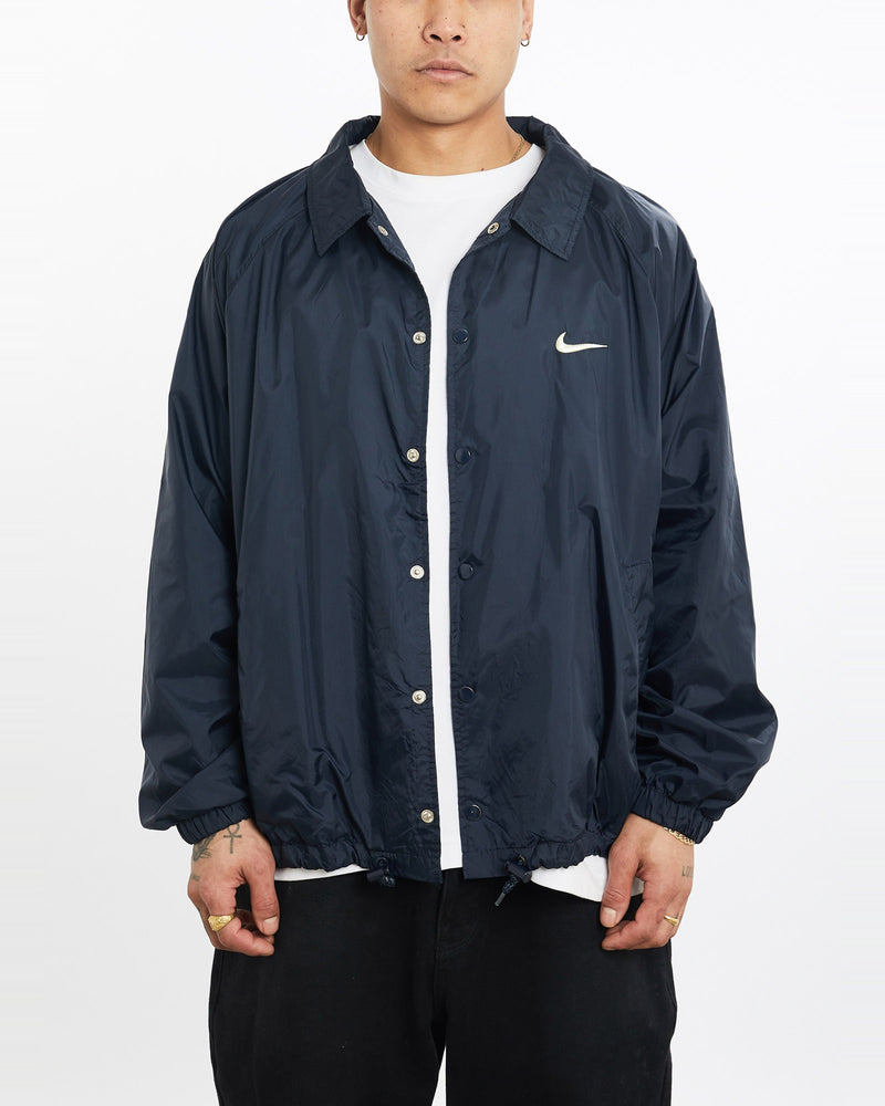Vintage, 90s, Nike, Coaches, Jacket, The Real Deal, size extra large, colour Navy, newtown, sydney, australia, thrift store, opshop, preloved, secondhand, sustainable, retro, antique, 70s, 80s, 90s, 2000s, 00s, fashion, clothing, streetwear, trendy, garment, style, boutique, store, shop, archive, sale, cheap, best, top, Jackets