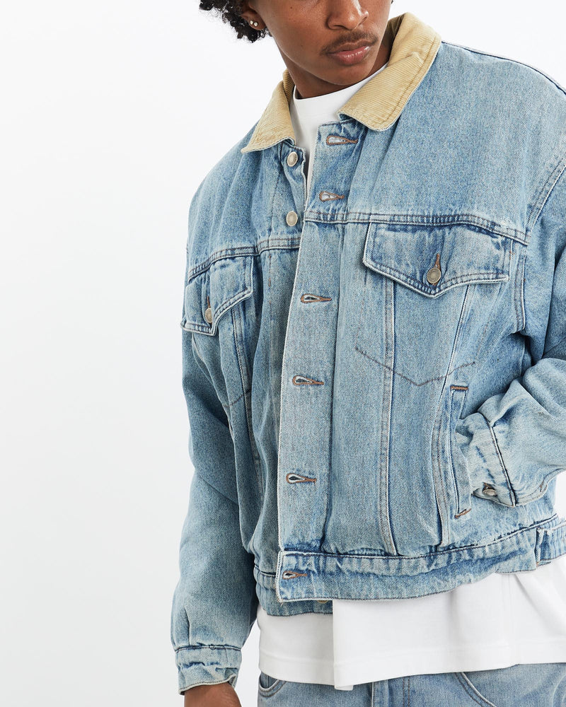 Vintage, 90s, Wrangler, Blanket, Lined, Denim, Jacket, The Real Deal, size large, colour Blue, newtown, sydney, australia, thrift store, opshop, preloved, secondhand, sustainable, retro, antique, 70s, 80s, 90s, 2000s, 00s, fashion, clothing, streetwear, trendy, garment, style, boutique, store, shop, archive, sale, cheap, best, top, Jackets