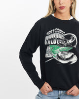 Vintage, 1994, NFL, Atlanta, Falcons, Sweatshirt, The Real Deal, size extra small, colour Black, newtown, sydney, australia, thrift store, opshop, preloved, secondhand, sustainable, retro, antique, 70s, 80s, 90s, 2000s, 00s, fashion, clothing, streetwear, trendy, garment, style, boutique, store, shop, archive, sale, cheap, best, top, Sweats and hoodies