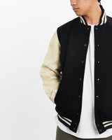 Vintage, 90s, Varsity, Jacket, The Real Deal, size large, colour Black, newtown, sydney, australia, thrift store, opshop, preloved, secondhand, sustainable, retro, antique, 70s, 80s, 90s, 2000s, 00s, fashion, clothing, streetwear, trendy, garment, style, boutique, store, shop, archive, sale, cheap, best, top, Jackets