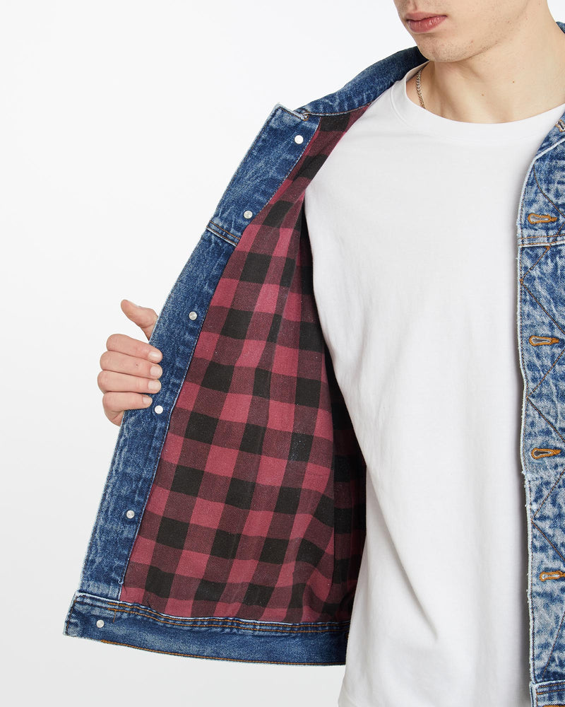 Vintage, Wrangler, Blanket, Lined, Denim, Jacket, The Real Deal, size extra large, colour Blue, newtown, sydney, australia, thrift store, opshop, preloved, secondhand, sustainable, retro, antique, 70s, 80s, 90s, 2000s, 00s, fashion, clothing, streetwear, trendy, garment, style, boutique, store, shop, archive, sale, cheap, best, top, Jackets