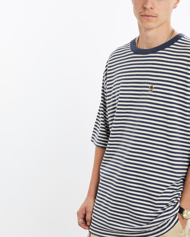 Vintage, 90s, Tommy, Hilfiger, Tee, The Real Deal, size extra large, colour Navy, newtown, sydney, australia, thrift store, opshop, preloved, secondhand, sustainable, retro, antique, 70s, 80s, 90s, 2000s, 00s, fashion, clothing, streetwear, trendy, garment, style, boutique, store, shop, archive, sale, cheap, best, top, T-Shirts