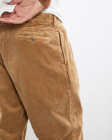 Vintage, Polo, Ralph, Lauren, Corduroy, Pants, The Real Deal, size 35", colour Brown, newtown, sydney, australia, thrift store, opshop, preloved, secondhand, sustainable, retro, antique, 70s, 80s, 90s, 2000s, 00s, fashion, clothing, streetwear, trendy, garment, style, boutique, store, shop, archive, sale, cheap, best, top, Pants