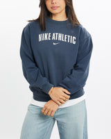 Vintage, Nike, Athletic, Sweatshirt, The Real Deal, size double extra small, colour Navy, newtown, sydney, australia, thrift store, opshop, preloved, secondhand, sustainable, retro, antique, 70s, 80s, 90s, 2000s, 00s, fashion, clothing, streetwear, trendy, garment, style, boutique, store, shop, archive, sale, cheap, best, top, Sweats and hoodies