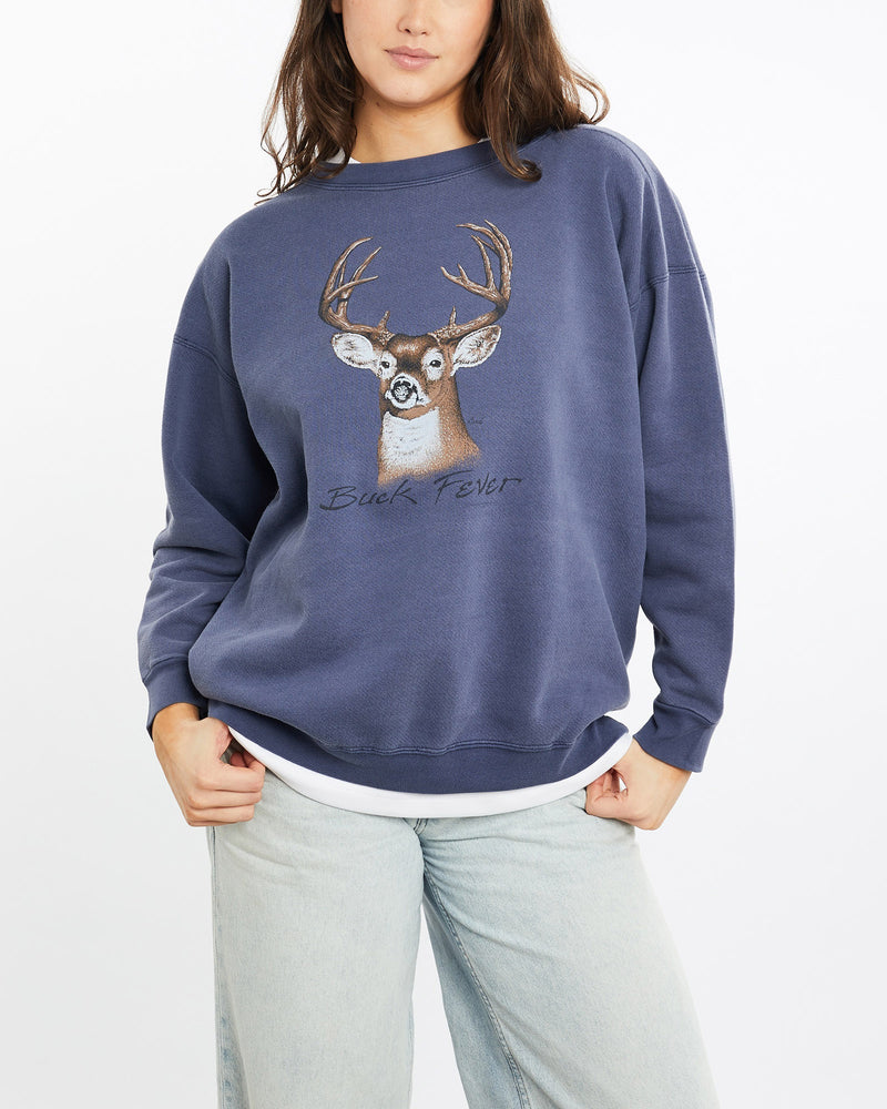 Vintage, 90s, Dear, Wildlife, Sweatshirt, The Real Deal, size medium, colour Blue, newtown, sydney, australia, thrift store, opshop, preloved, secondhand, sustainable, retro, antique, 70s, 80s, 90s, 2000s, 00s, fashion, clothing, streetwear, trendy, garment, style, boutique, store, shop, archive, sale, cheap, best, top, Sweats and hoodies