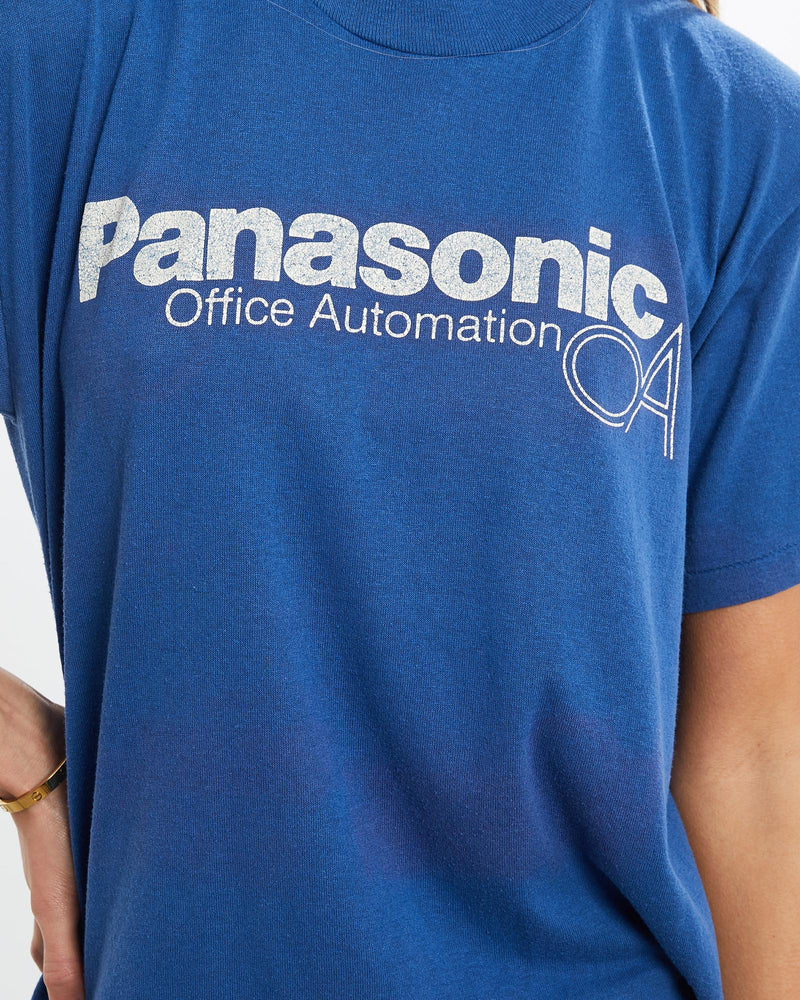 Vintage, 80s, Panasonic, Tech, Tee, The Real Deal, size extra small, colour Blue, newtown, sydney, australia, thrift store, opshop, preloved, secondhand, sustainable, retro, antique, 70s, 80s, 90s, 2000s, 00s, fashion, clothing, streetwear, trendy, garment, style, boutique, store, shop, archive, sale, cheap, best, top, T-Shirts
