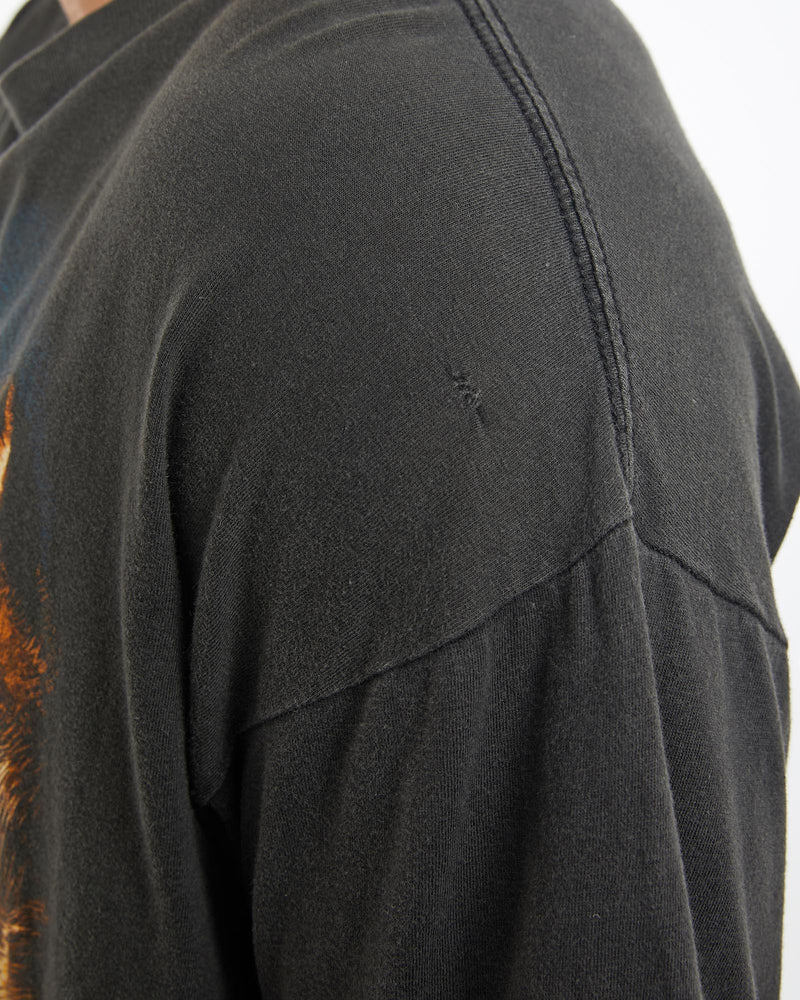 Vintage, 90s, Lion, Wildlife, Tee, The Real Deal, size large, colour Black, newtown, sydney, australia, thrift store, opshop, preloved, secondhand, sustainable, retro, antique, 70s, 80s, 90s, 2000s, 00s, fashion, clothing, streetwear, trendy, garment, style, boutique, store, shop, archive, sale, cheap, best, top, T-Shirts