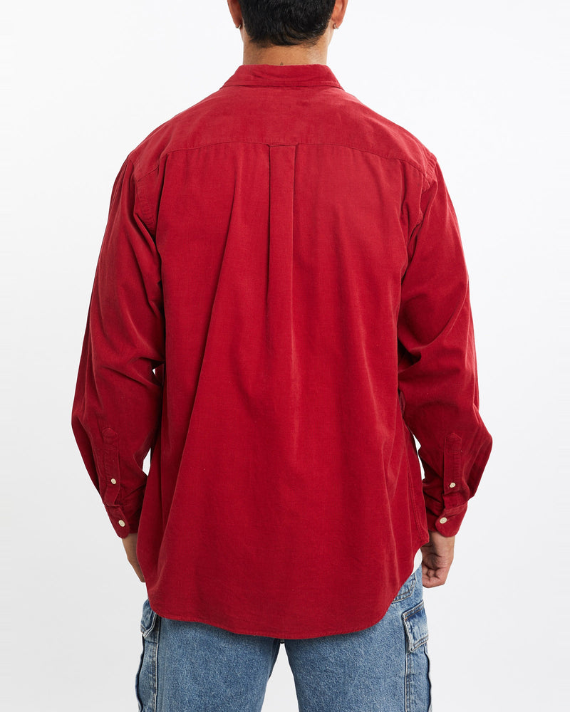 Vintage, 90s, Nautica, Corduroy, Button, Up, Shirt, The Real Deal, size large, colour Red, newtown, sydney, australia, thrift store, opshop, preloved, secondhand, sustainable, retro, antique, 70s, 80s, 90s, 2000s, 00s, fashion, clothing, streetwear, trendy, garment, style, boutique, store, shop, archive, sale, cheap, best, top, Shirts