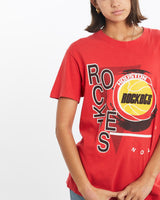 Vintage, 90s, NBA, Houston, Rockets, Tee, The Real Deal, size small, colour Red, newtown, sydney, australia, thrift store, opshop, preloved, secondhand, sustainable, retro, antique, 70s, 80s, 90s, 2000s, 00s, fashion, clothing, streetwear, trendy, garment, style, boutique, store, shop, archive, sale, cheap, best, top, T-Shirts