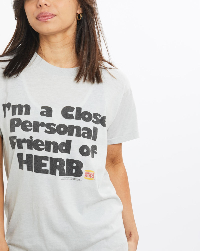 Vintage, 1986, Burger, King, Tee, The Real Deal, size double extra small, colour Grey, newtown, sydney, australia, thrift store, opshop, preloved, secondhand, sustainable, retro, antique, 70s, 80s, 90s, 2000s, 00s, fashion, clothing, streetwear, trendy, garment, style, boutique, store, shop, archive, sale, cheap, best, top, T-Shirts