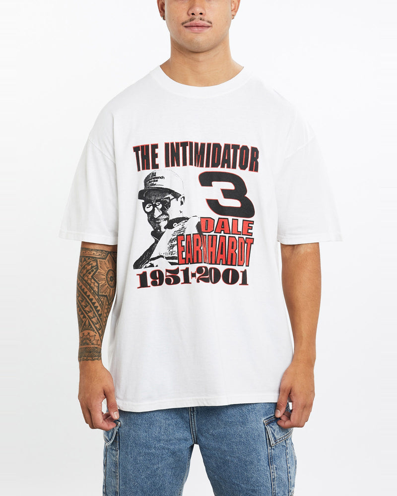 Vintage, Dale, Earnhardt, Racing, Tee, The Real Deal, size extra large, colour White, newtown, sydney, australia, thrift store, opshop, preloved, secondhand, sustainable, retro, antique, 70s, 80s, 90s, 2000s, 00s, fashion, clothing, streetwear, trendy, garment, style, boutique, store, shop, archive, sale, cheap, best, top, T-Shirts