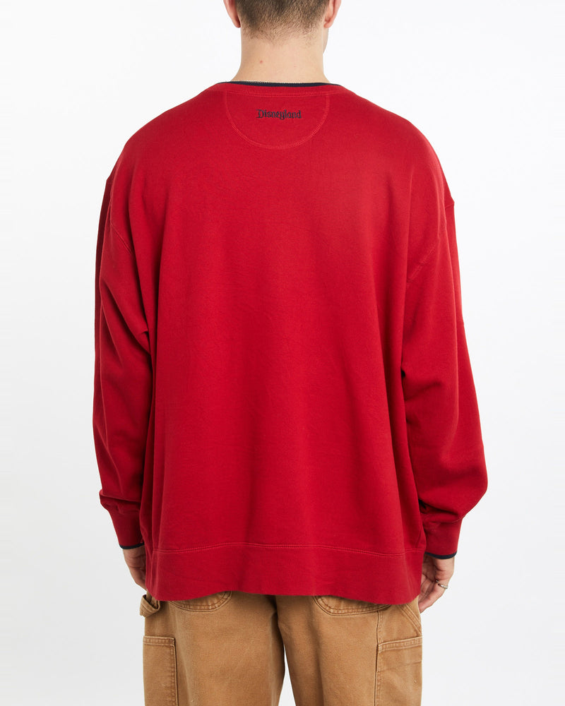 Vintage, Mickey, Mouse, Disneyland, Sweatshirt, The Real Deal, size extra large, colour Red, newtown, sydney, australia, thrift store, opshop, preloved, secondhand, sustainable, retro, antique, 70s, 80s, 90s, 2000s, 00s, fashion, clothing, streetwear, trendy, garment, style, boutique, store, shop, archive, sale, cheap, best, top, Sweats and hoodies