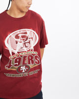 Vintage, 1999, NFL, San, Francisco, 49ers, Tee, The Real Deal, size extra large, colour Burgundy, newtown, sydney, australia, thrift store, opshop, preloved, secondhand, sustainable, retro, antique, 70s, 80s, 90s, 2000s, 00s, fashion, clothing, streetwear, trendy, garment, style, boutique, store, shop, archive, sale, cheap, best, top, T-Shirts