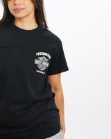 Harley, Davidson, Tee, The Real Deal, size double extra small, colour Black, newtown, sydney, australia, thrift store, opshop, preloved, secondhand, sustainable, retro, antique, 70s, 80s, 90s, 2000s, 00s, fashion, clothing, streetwear, trendy, garment, style, boutique, store, shop, archive, sale, cheap, best, top, T-Shirts